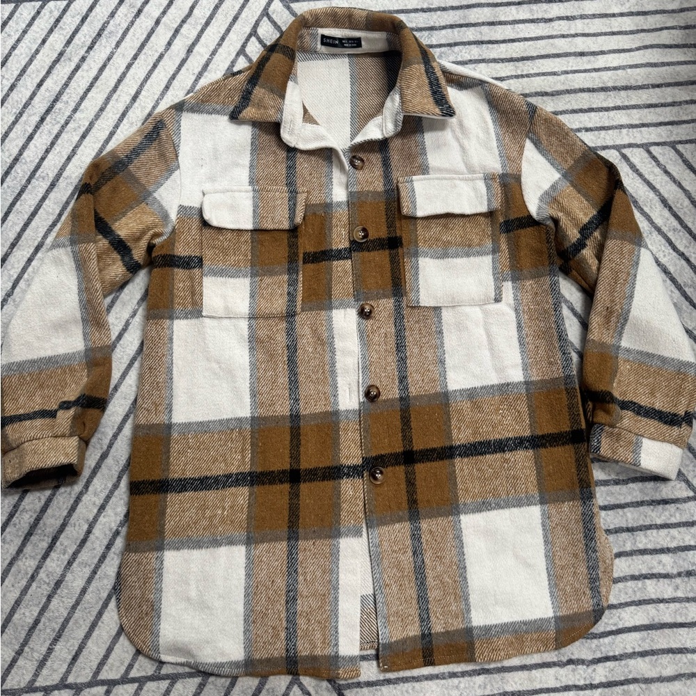 SHEIN Flannel Shacket sz S - Picture 1 of 7